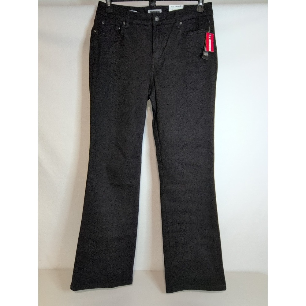 St. John's Bay Women's‎ Mid Rise  Bootcut Black Rinse Jeans  Size 10 NWT